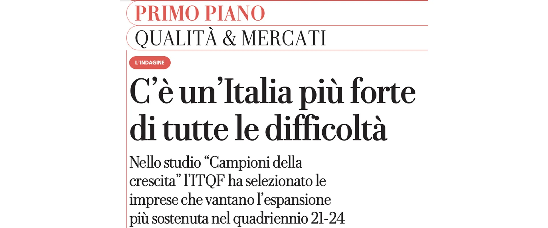 GSI tra i “Campioni della Crescita” 2025